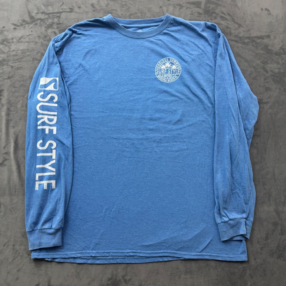 Surf Style Long Sleeve T-Shirt Mens XXL Blue Madeira Beach FL Endless Summer